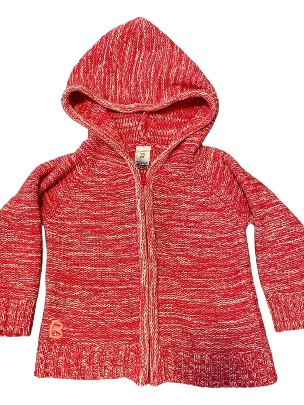 Bonds Red Marled Knit Hooded Jacket | 12-18 Months | Size 1